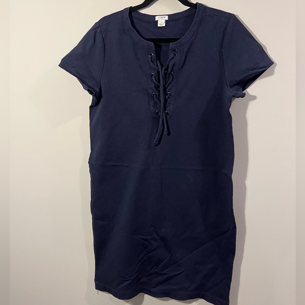 Jcrew Navy Lace Up Dress Size M